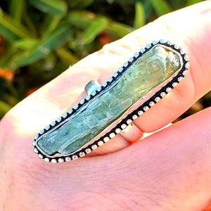 New Natural Aquamarine 925 Silver Ring.